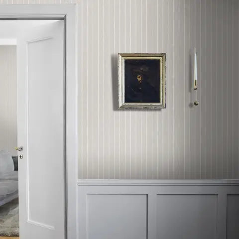 Shirt Stripe wallpaper in Stone — detail 1