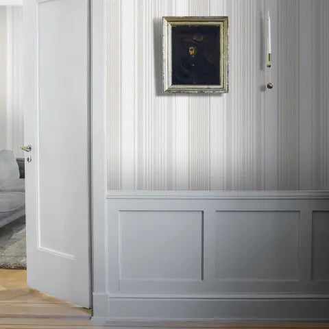 Linen Stripe wallpaper in Natural — detail 1