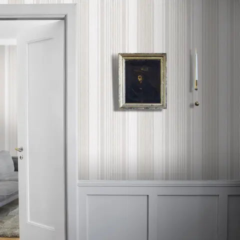 Linen Stripe wallpaper in Natural — detail 2