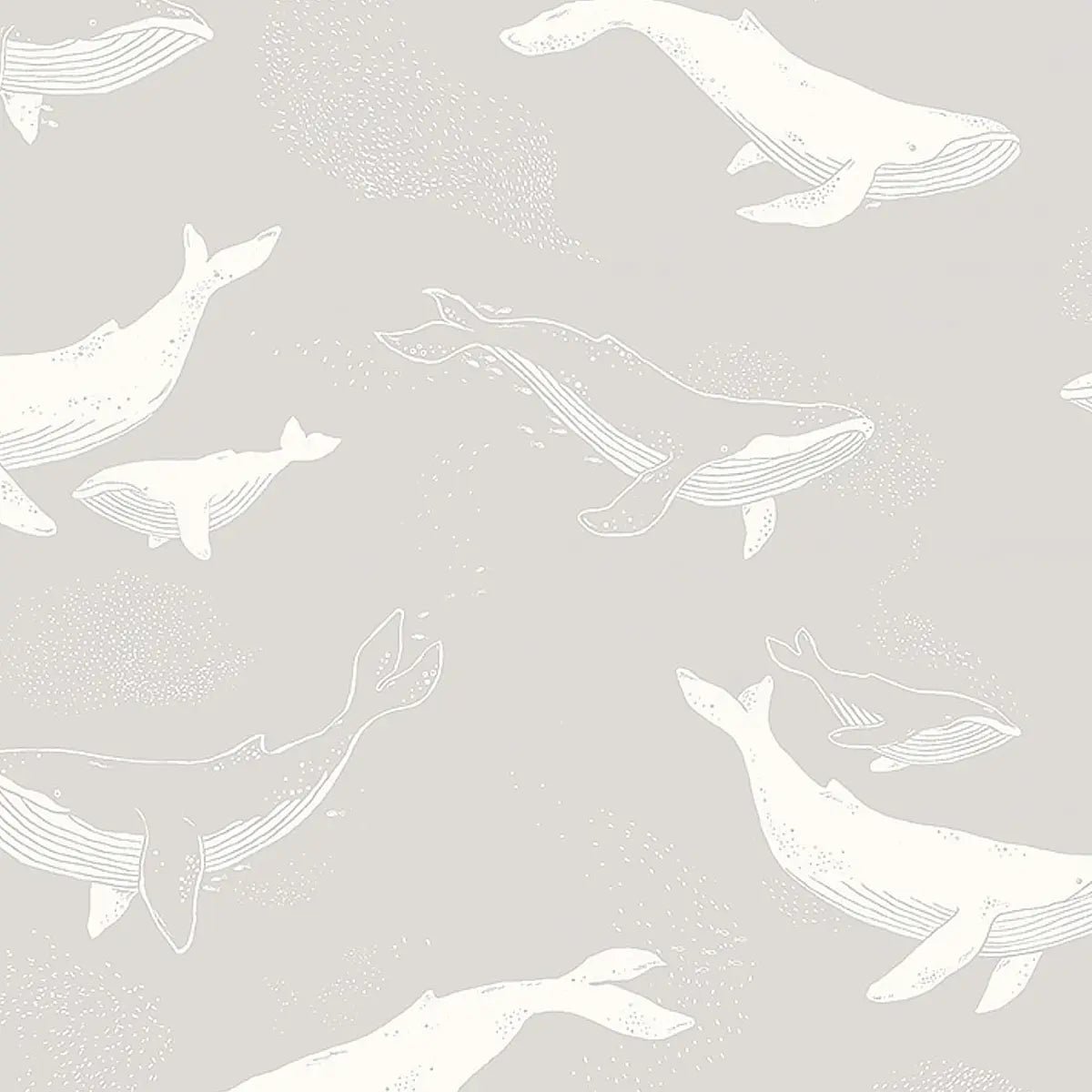 Whales wallpaper in Grey
