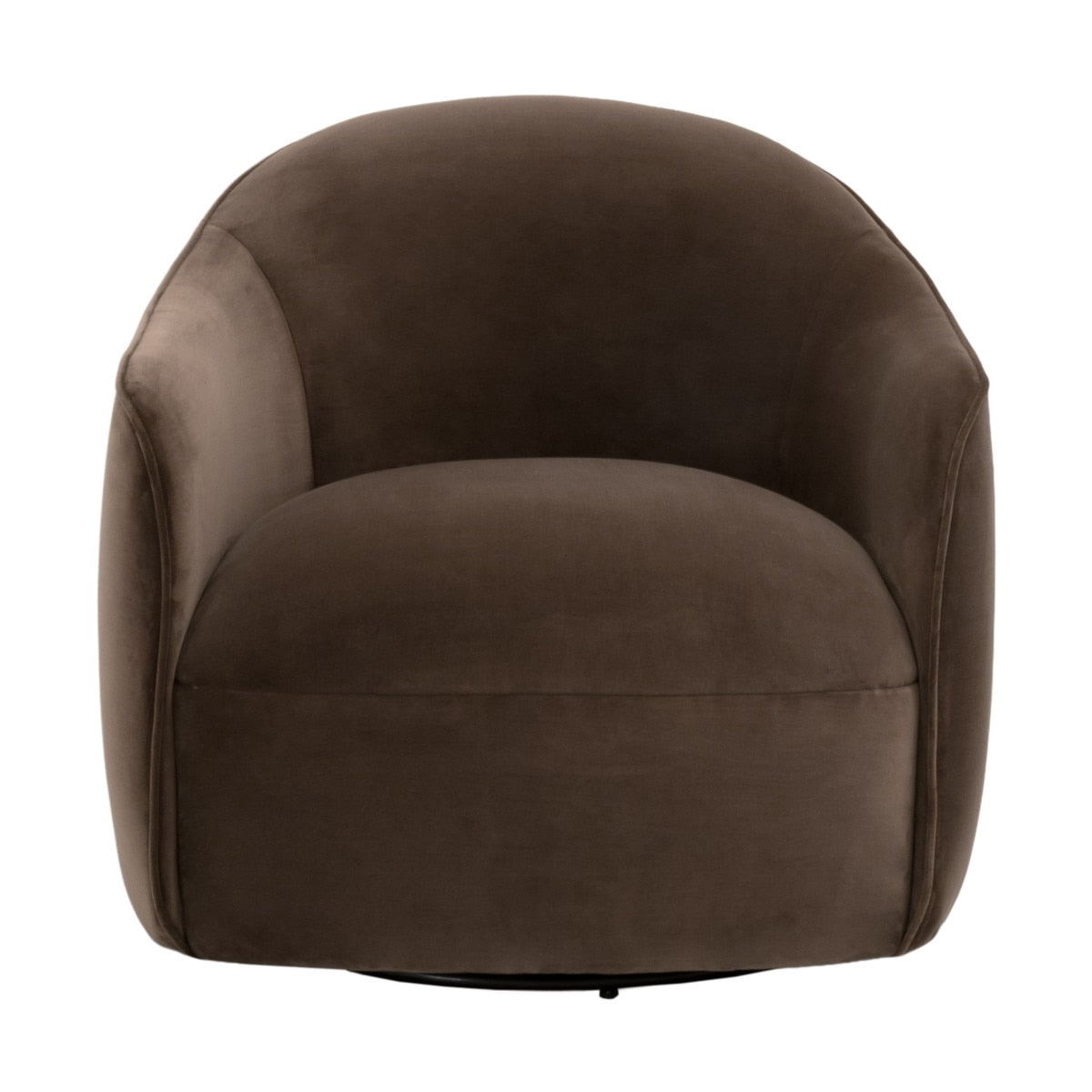 Burke Swivel Club Chair in Cocoa Velvet