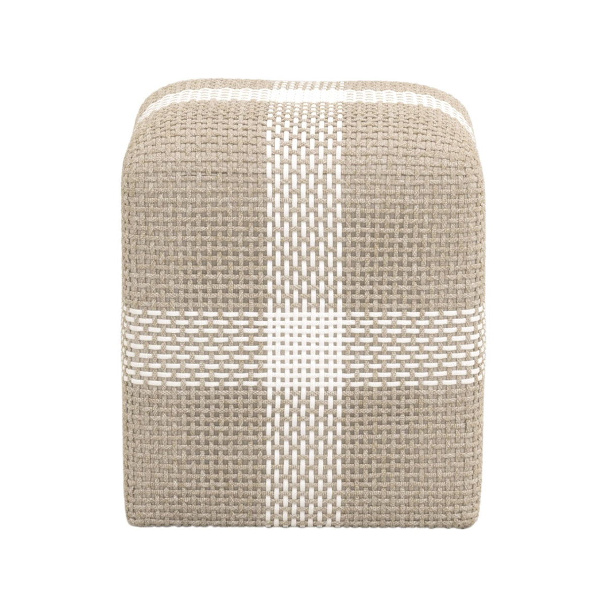 Cross Accent Cube in Amber & White Flat Rope, White Stripe