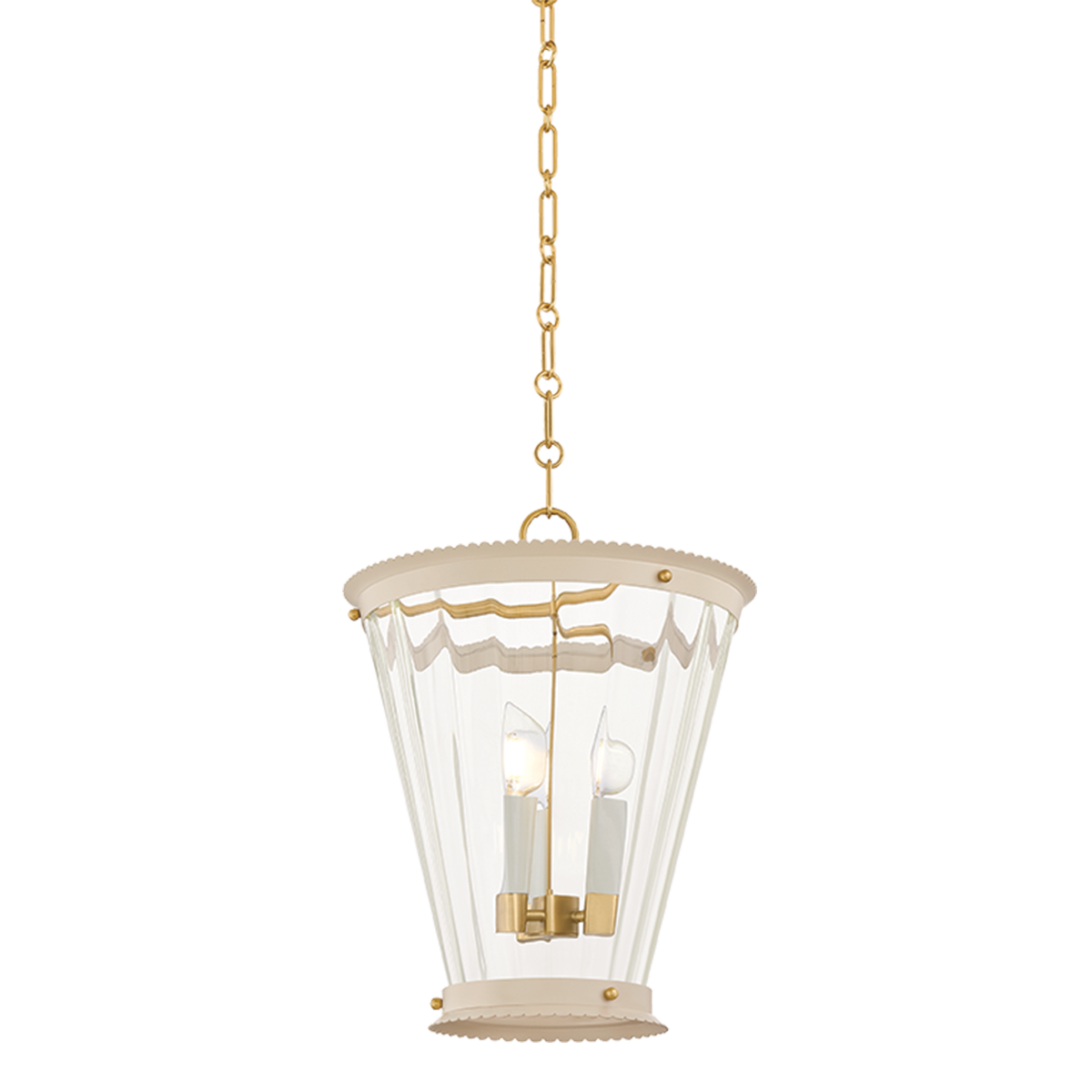 Lucretia Lantern in Aged Brass / Soft Bisque