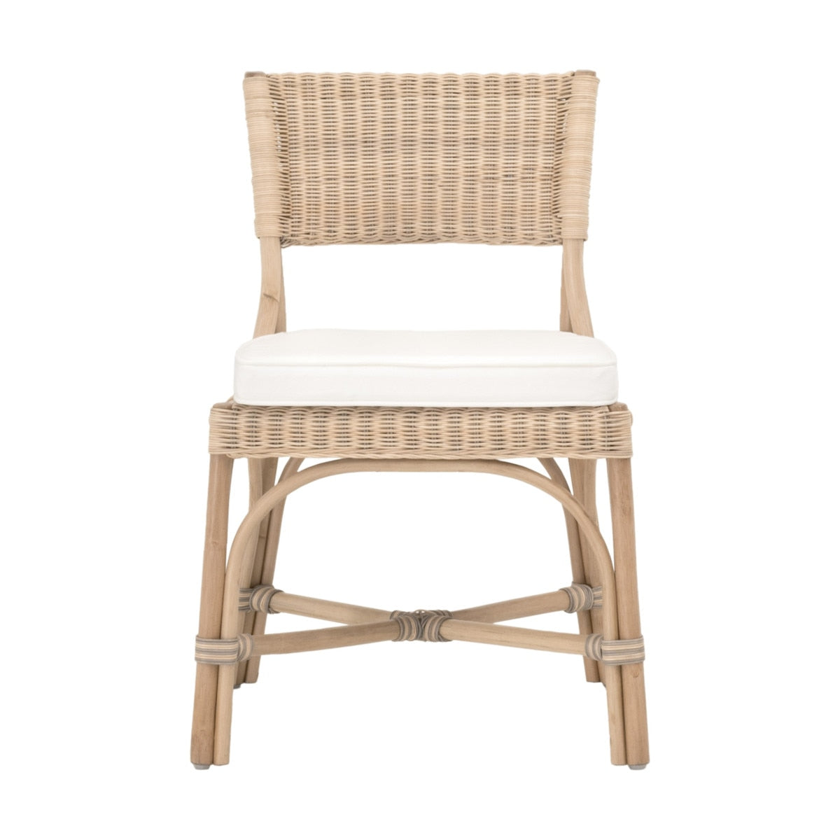 Sanibel Dining Chair in Natural & Dove, Blanche, Natural & Dove Binding