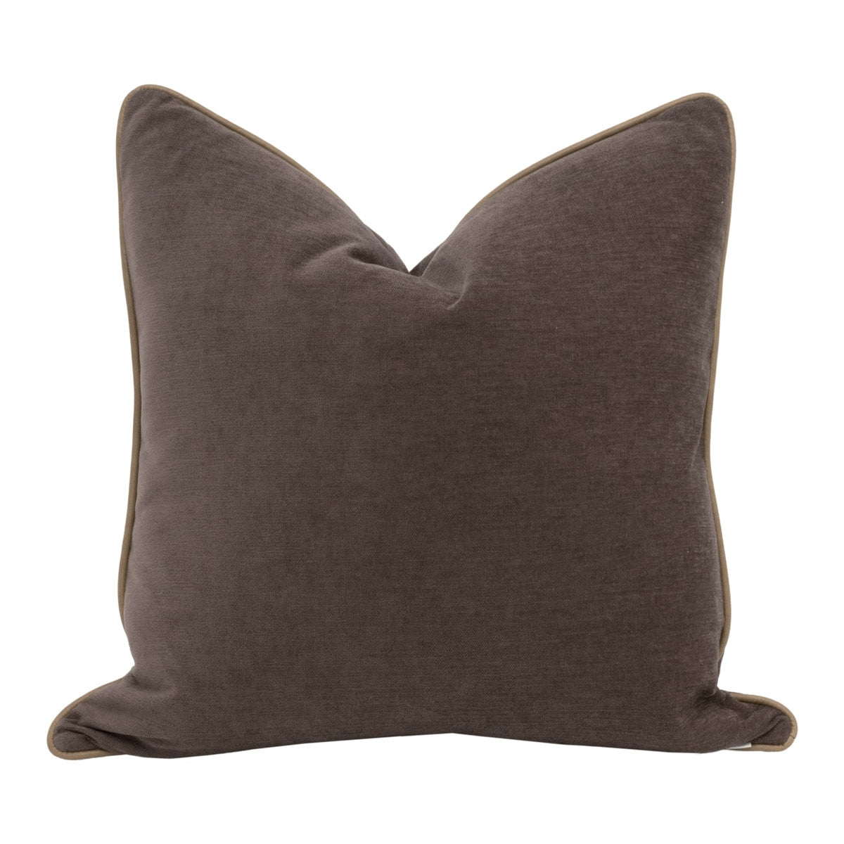 The Not So Basic 22-Inch Essential Pillow in Performance Mulberry, Ivanhoe Toast Piping
