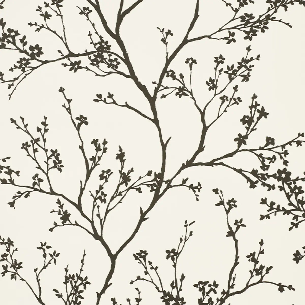 Twiggy Vinyl wallpaper in Black On Ivory
