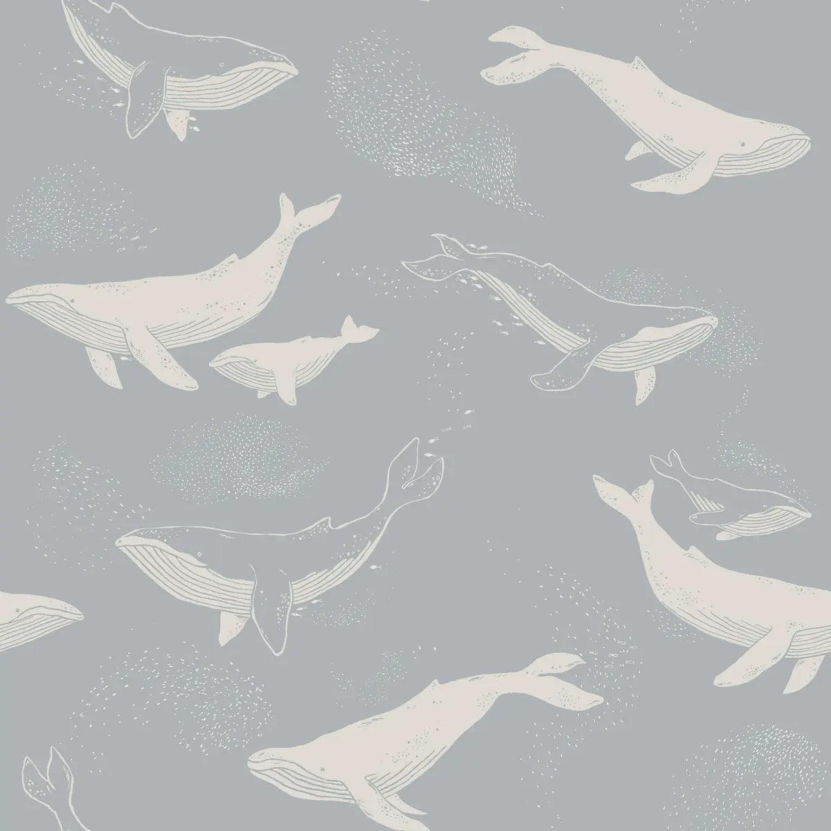 Whales wallpaper in Slate