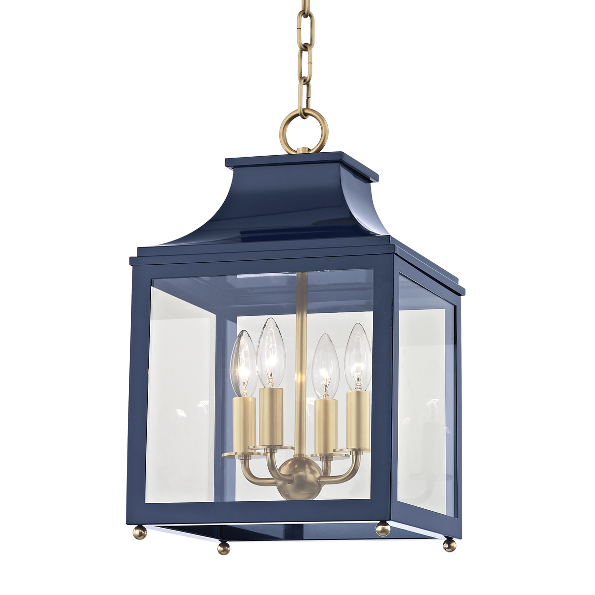 Leigh Lantern in 11.25" Wide / Aged Brass / Navy