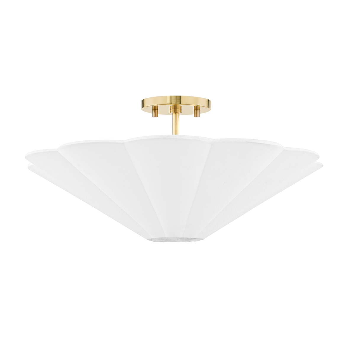 Alana Semi Flush in Aged Brass