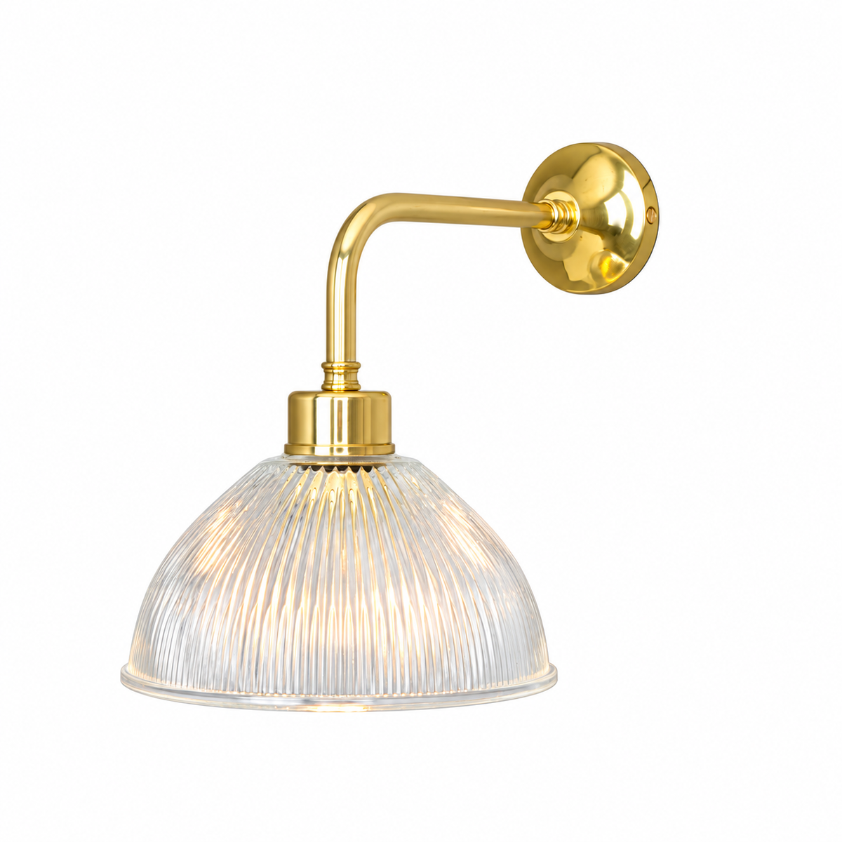 Dhaka Prismatic Glass Wall Sconce in Polished Brass