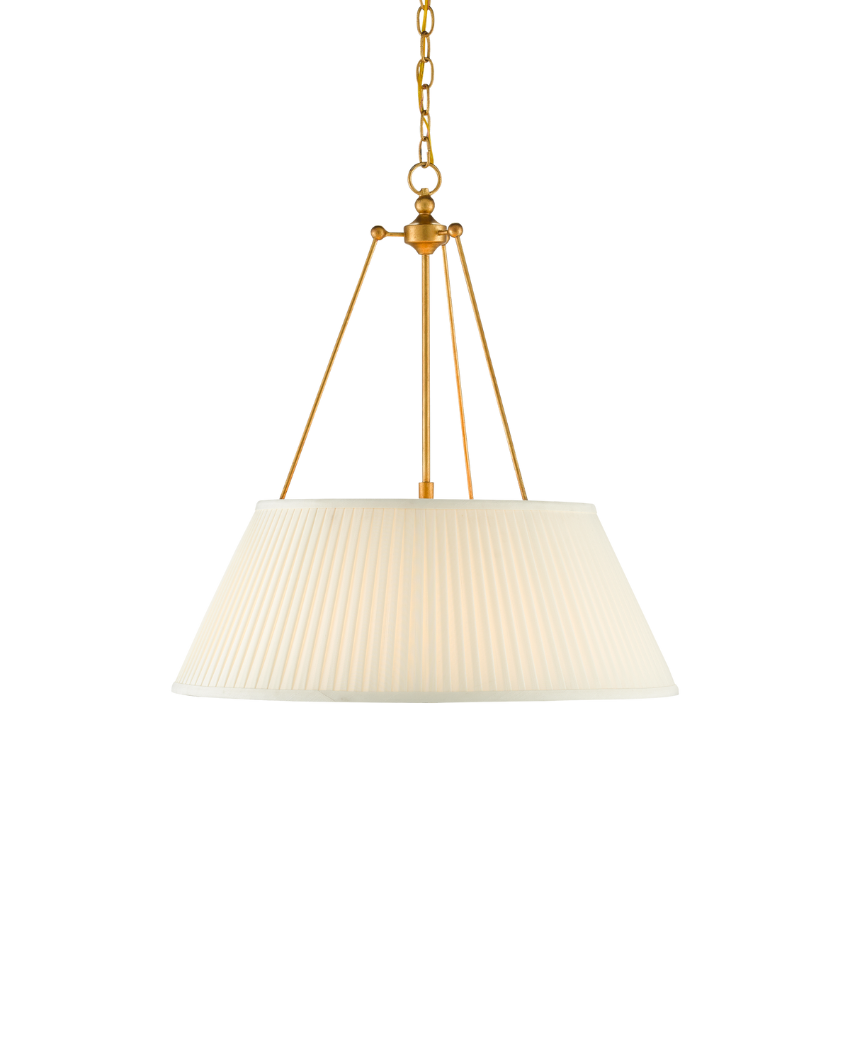 Lytham Gold Pendant in Antique Gold Leaf / White