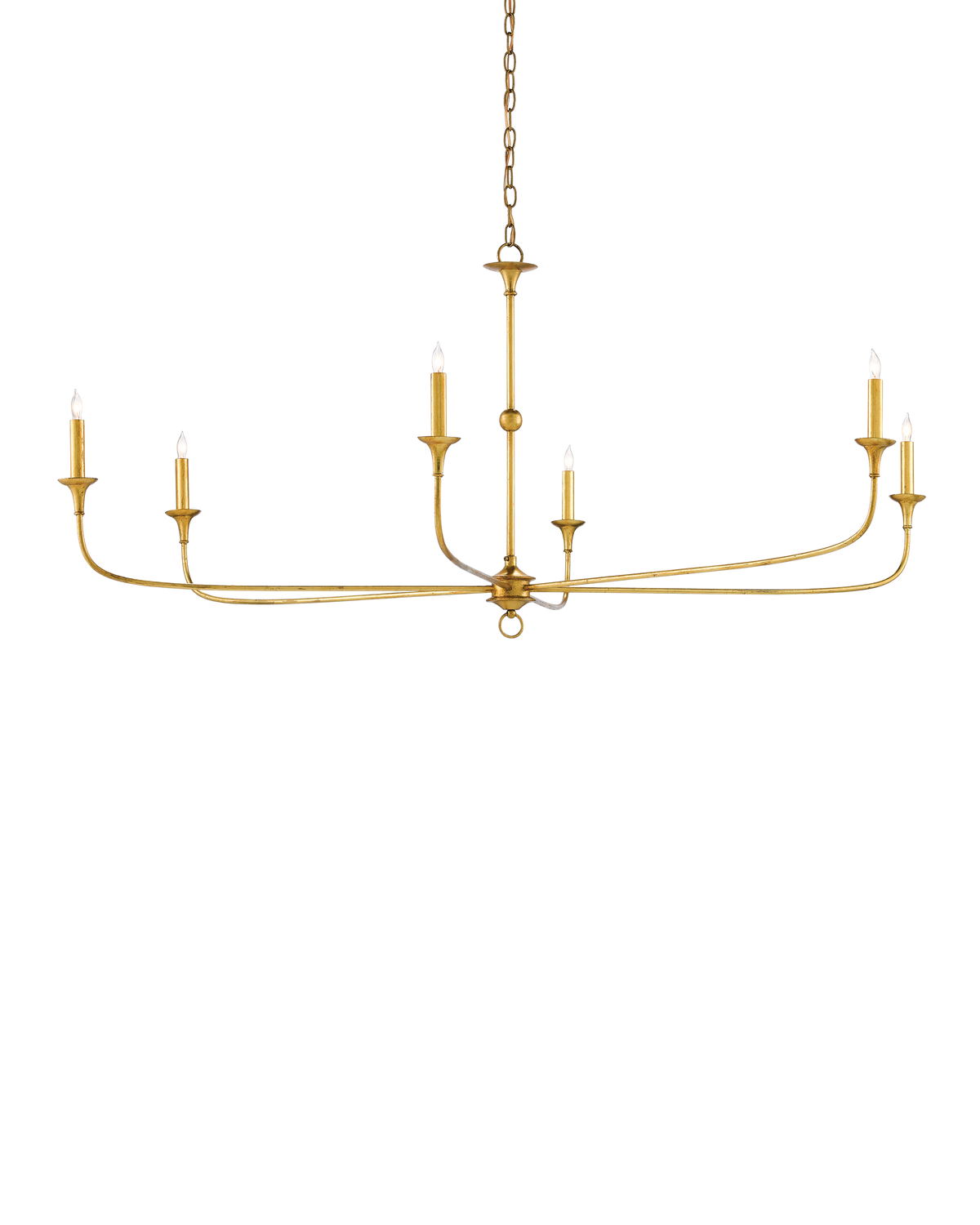 Nottaway Large Chandelier in Contemporary Gold Leaf